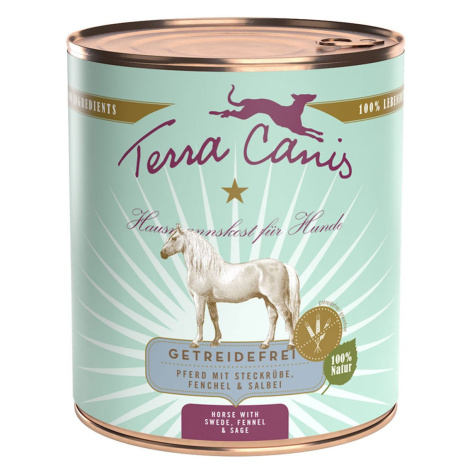 Terra Canis koňské maso bez obilovin s tuřínem, fenyklem a šalvějí 12 × 800 g