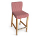Dekoria Potah na barovou židli Hendriksdal , krátký, červeno - bílá jemná kostka, potah na židli