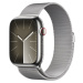 Apple Watch Series 9 Cellular 45mm Stříbrná ocel se stříbrným milánským tahem Stříbrná
