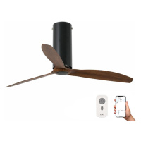 FARO Barcelona FARO 32037WP - Stropní látor TUBE FAN M černá/hnědá pr. 128 cm SMART + DO