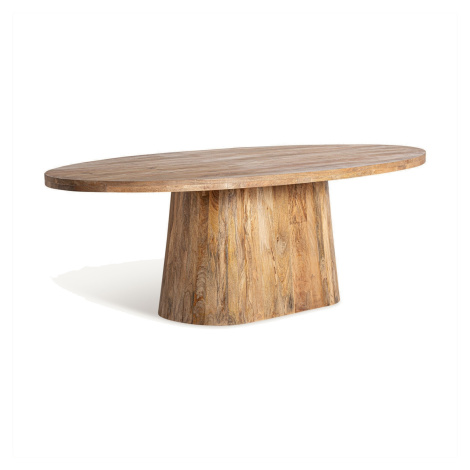Estila Luxusní moderní konferenční stolek Malen ve venkovském stylu z masivního dřeva v hnědé ba