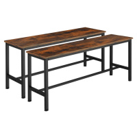 tectake 404547 2 lavičky fairfield - Industriální dřevo tmavé, rustikální - Industriální dřevo t