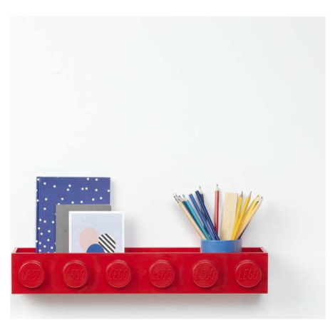 Dětská červená nástěnná polička LEGO® Sleek