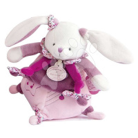 Plyšový zajačik s melódiou Lapin Cerise Music Box Doudou et Compagnie v darčekovom balení ružový