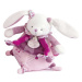 Plyšový zajíček s melodií Lapin Cerise Music Box Doudou et Compagnie v dárkovém balení růžový 17