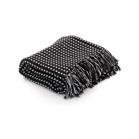 Bavlněná deka se čtverečky 125 × 150 cm černá SHUMEE
