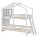 Juskys Dětská patrová postel Dream House 90 x 200 cm se 2 postelemi a žebříkem