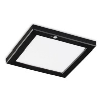 Ideal Lux AURA PL přisazené LED svítidlo s PIR senzorem 4000K 22 cm hranaté, černé