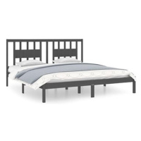 Rám postele šedý masivní dřevo 180 × 200 cm Super King, 3104080