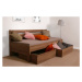 BMB TINA 90 x 200 cm kvalitní lamino postel bez područek oblé rohy imitace dřeva dub Bardolino -