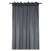Dekorační záclona s poutky režného vzhledu DERBY tmavě šedá 140x260 cm (cena za 1 kus) France