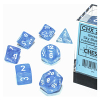 Sada kostek Chessex Borealis Polyhedral Sky Blue/White Luminary 7-Die Set