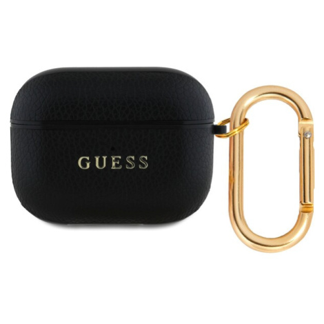 Guess PU Grained Classic Logo pouzdro pro AirPods 3 černé