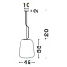 NOVA LUCE závěsné svítidlo OLIVERIO kouřové sklo s přechodem chromovaný hliník E27 1x12W IP20 be