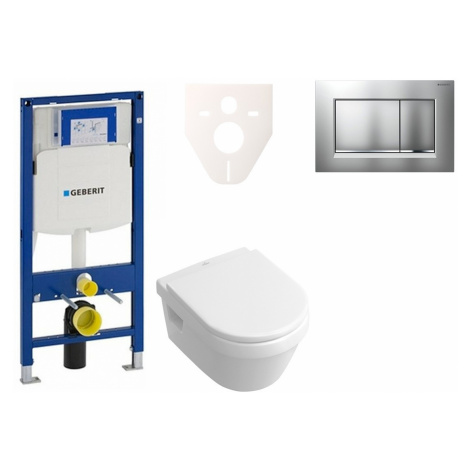 Cenově zvýhodněný závěsný WC set Geberit do lehkých stěn / předstěnová montáž+ WC Villeroy & Boc Villeroy & Boch