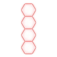Escape6 Kompletní LED hexagonové svítidlo červené, rozměr 4 elementy 97 × 327 cm