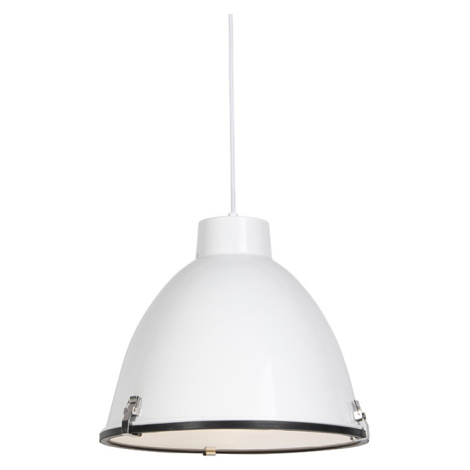 Průmyslová závěsná lampa bílá stmívatelná 38 cm - Anteros QAZQA