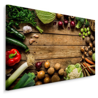 MyBestHome BOX Plátno Zelenina Na Prknech Varianta: 70x50