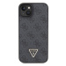 Guess hard kryt iPhone 15 6.1" Black Leather 4G Diamond Triangle