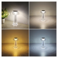 Globo LED stolní dobíjecí lampa Gixi, stříbrná barva, výška 25 cm, CCT