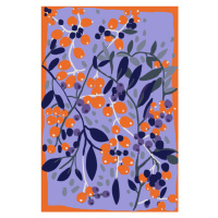 Ilustrace Blue And Orange Berries, Treechild, 26.7 × 40 cm