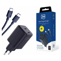 3mk Hyper Charger PD 45W síťová nabíječka + USB-C kabel černá