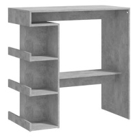 Barový stůl s úložným regálem šedý, 809453