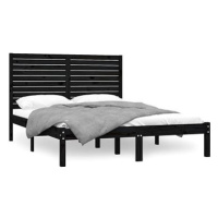 Rám postele černý masivní dřevo 120 × 200 cm, 3104607