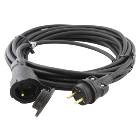 Venkovní prodlužovací kabel 20 m / 1 zásuvka / černý / guma / 230 V / 1,5 mm2 EMOS