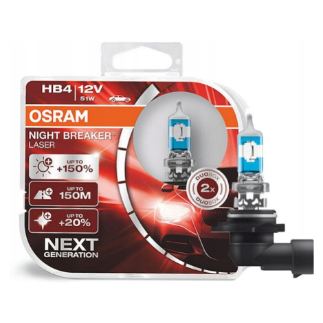 Osram Žárovka HB4 12V 51W Night Breaker Laser Až +150% Duo Box