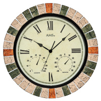 AMS Design Nástěnné hodiny s teploměrem a vlhkoměrem 9620