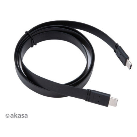 Akasa kabel USB-C 3.1 - USB-C 3.1, M/M, plochý, 1m, černá