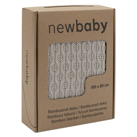NEW BABY - Bambusová pletená deka se vzorem 100x80 cm light grey