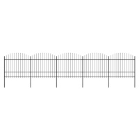 vidaXL Zahradní plot s hroty ocel (1,5–1,75) x 8,5 m černý