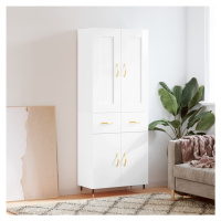 vidaXL Skříň highboard lesklá bílá 69,5 x 34 x 180 cm kompozitní dřevo