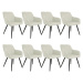 tectake 404089 8x židle marilyn lněný vzhled - krémová/černá - krémová/černá