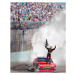 Fotografie Winning driver standing on hood of race car., Jon Feingersh, 30 × 40 cm