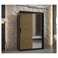 Šatní skříň Abi Kair 2 Barva korpusu: Černá, Rozměry: 120 cm, Dveře: Kair + zrcadlo