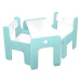 NELLYS Sada nábytku Star - Stůl + 2 x židle - mátová s bílou