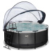 Bazén s krytem a pískovou filtrací Black Leather pool Exit Toys kulatý kovová konstrukce 360*122