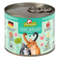 GranataPet pro kočky – Delicatessen zvěřina a tuňák v konzervě 6× 200 g