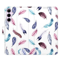 iSaprio Flip pouzdro Colorful Feathers pro Samsung Galaxy A35 5G