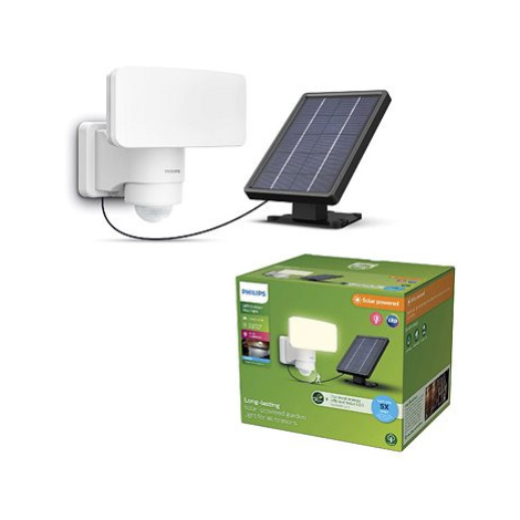 Philips Tylus Security solární LED reflektor se senzorem 6 W, 1000/50 lm, 3000 K, IP44, bílý