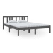 Rám postele šedý masivní dřevo 140 × 200 cm, 814886