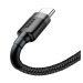 Baseus Cafule extra odolný nylonem opletený kabel USB / USB-C QC3.0 3A 1m black-grey