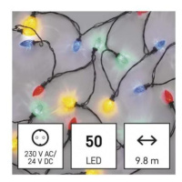 LED vánoční řetěz, barevné žárovky, 9,8 m, rGB nebo CCT, multifunkce