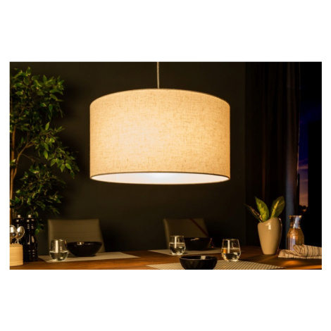 Estila Designová kulatá závěsná lampa Cherire 50cm světle šedá