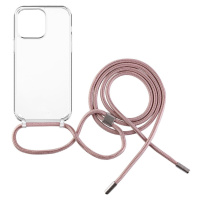 FIXED Pure Neck kryt s růžovou šňůrkou na krk pro Apple iPhone 13 Pro Max