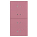 BISLEY LateralFile™ Lodge, s 8 uzamykatelnými boxy, výška vždy 375 mm, růžová