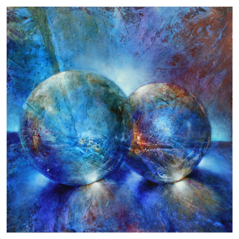 Ilustrace Two blue marbles, Annette Schmucker, (40 x 40 cm)